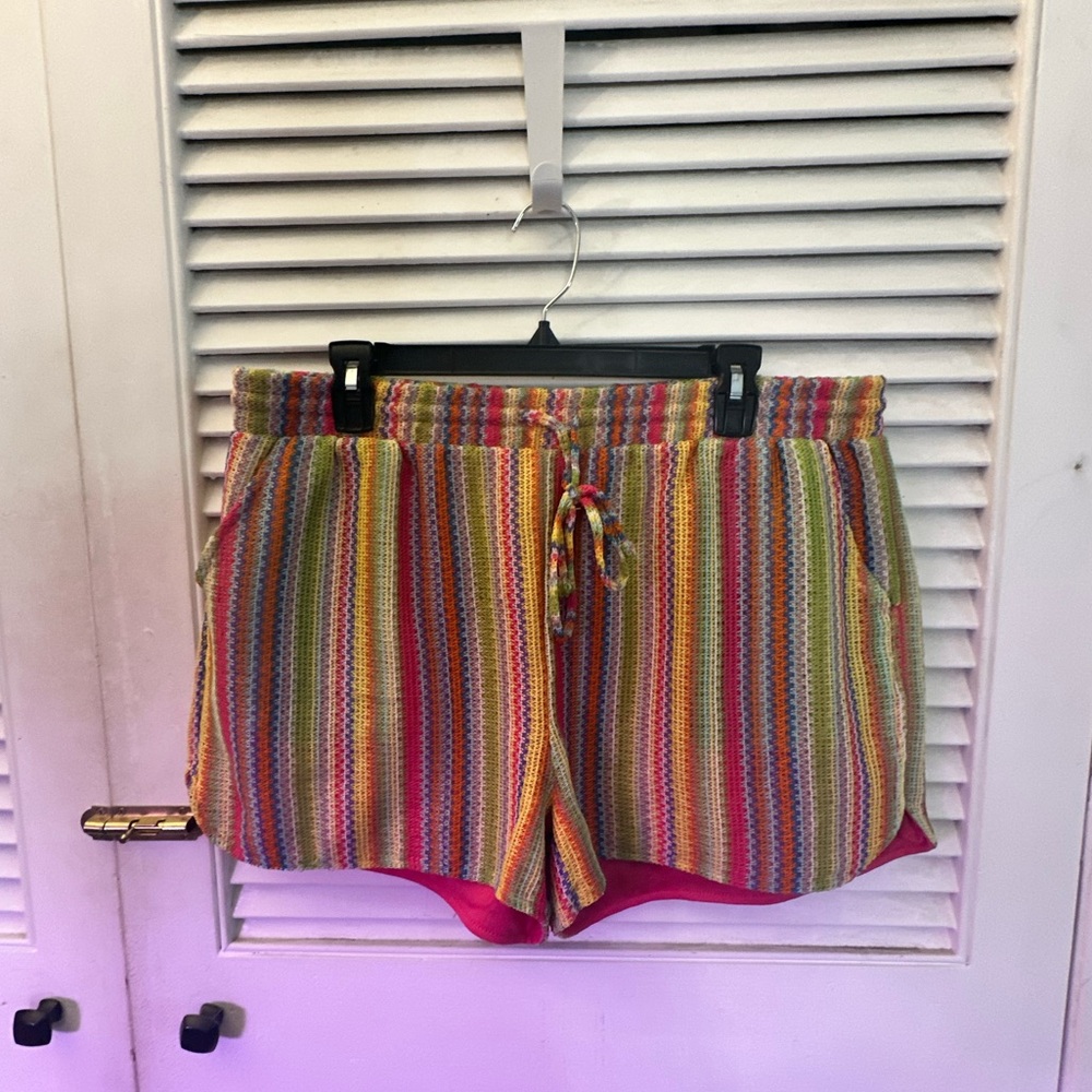No Boundaries Red and Pink Athletic Shorts